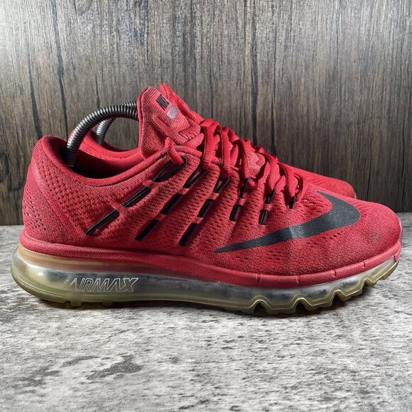 Mens Nike Air Max 2016 Bright Crimson Red Athletic Running Sneakers Size 9